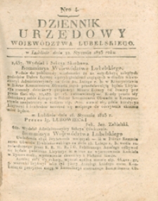 Dziennik Urzędowy Województwa Lubelskiego 1823.01.22. Nr 4