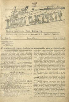 Zagon Ojczysty : organ Lubelskiej Izby Rolniczej poświęcony sprawom organizacji produkcji rolnej R. 3, Nr 3 (marzec 1946)