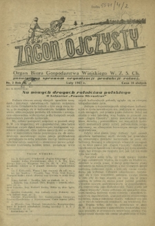 Zagon Ojczysty : organ Biura Gospodarstwa Wiejskiego W. Z. S. Ch : poświęcony sprawom organizacji produkcji rolnej R. 4, Nr 2 (luty 1947)