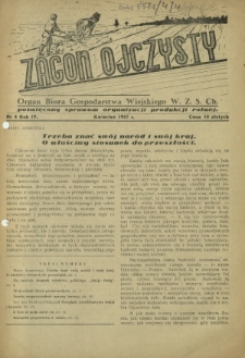 Zagon Ojczysty : organ Biura Gospodarstwa Wiejskiego W. Z. S. Ch : poświęcony sprawom organizacji produkcji rolnej R. 4, Nr 4 (kwiecień 1947)