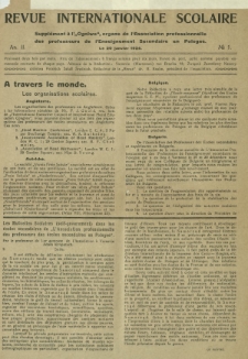 Ogniwo : organ informacyjny i sprawozdawczy Związku Zawodowego Nauczycielstwa Polskich Szkół Średnich R. 4, Nr 1/2 (20 stycznia 1924). Dodatek 1