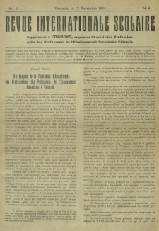 Ogniwo : organ informacyjny i sprawozdawczy Związku Zawodowego Nauczycielstwa Polskich Szkół Średnich R. 4, Nr 12 (1 grudnia 1924). Dodatek 4