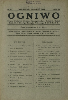 Ogniwo : organ informacyjny i sprawozdawczy Związku Zawodowego Nauczycielstwa Polskich Szkół Średnich i Biuletyn Zarządu Głównego Z.Z.N.P.S.Ś. R. 9, Nr 10 (grudzień 1929)