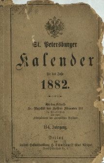 St. Petersburger Kalender für das Jahr 1882