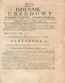 Dziennik Urzędowy Województwa Lubelskiego 1823.05.21. Nr 21 + dod.