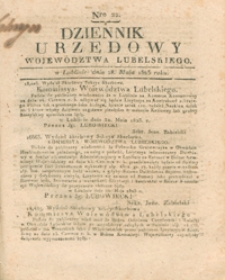 Dziennik Urzędowy Województwa Lubelskiego 1823.05.28. Nr 22 + dod.