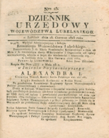 Dziennik Urzędowy Województwa Lubelskiego 1823.06.18. Nr 25 + dod.