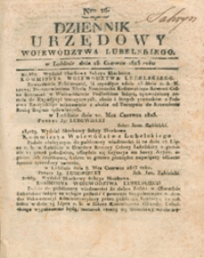 Dziennik Urzędowy Województwa Lubelskiego 1823.06.25. Nr 26 + dod.