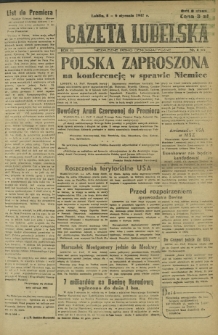 Gazeta Lubelska : niezależne pismo demokratyczne. R. 3, Nr 4=672 ((5/6 stycznia 1947)