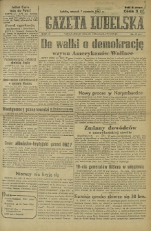 Gazeta Lubelska : niezależne pismo demokratyczne. R. 3, Nr 5=673 (7 stycznia 1947)
