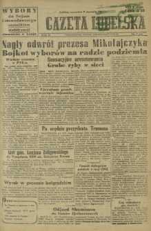 Gazeta Lubelska : niezależne pismo demokratyczne. R. 3, Nr 7=675 (9 stycznia 1947)