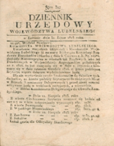 Dziennik Urzędowy Województwa Lubelskiego 1823.07.30. Nr 31 + dod.