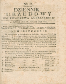 Dziennik Urzędowy Województwa Lubelskiego 1823.08.13. Nr 33 + dod.