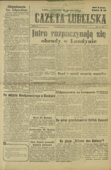 Gazeta Lubelska : niezależne pismo demokratyczne. R. 3, Nr 11=679 (13 stycznia 1947)
