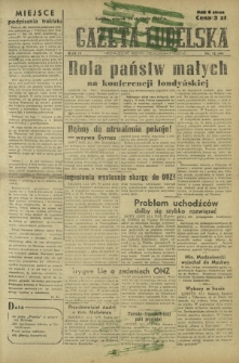 Gazeta Lubelska : niezależne pismo demokratyczne. R. 3, Nr 12=680 (14 stycznia 1947)