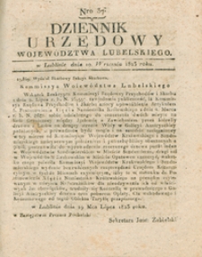 Dziennik Urzędowy Województwa Lubelskiego 1823.09.10. Nr 37 + dod.
