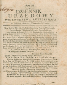 Dziennik Urzędowy Województwa Lubelskiego 1823.09.17. Nr 38 + dod.