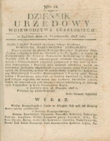Dziennik Urzędowy Województwa Lubelskiego 1823.10.15. Nr 42 + dod.