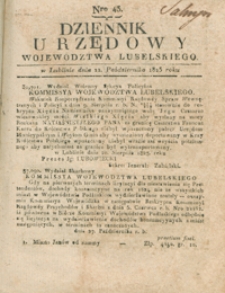 Dziennik Urzędowy Województwa Lubelskiego 1823.10.22. Nr 43 + dod.