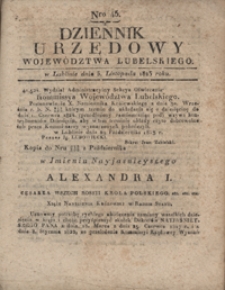 Dziennik Urzędowy Województwa Lubelskiego 1823.11.05. Nr 45 + dod.