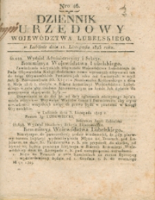 Dziennik Urzędowy Województwa Lubelskiego 1823.11.12. Nr 46 + dod.