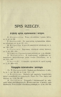 Wychowanie w Domu i Szkole : czasopismo pedagogiczne. R. 6, spis treści T. 1 (1913)