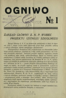 Ogniwo / [Związek Zawodowy Nauczycielstwa Polskich Szkół Średnich]. [R. 12], Nr 1 (1932)