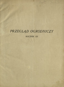 Przegląd Ogrodniczy. Spis rzeczy R. 12 (1929)