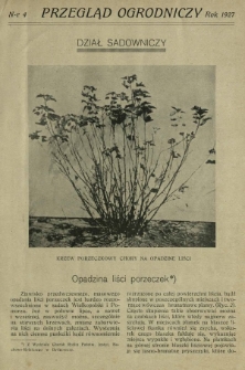 Przegląd Ogrodniczy R. 10, Nr 4 (1927)
