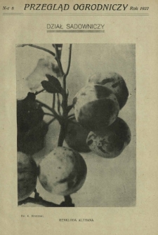 Przegląd Ogrodniczy R. 10, Nr 8 (1927)