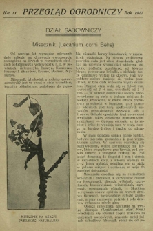 Przegląd Ogrodniczy R. 10, Nr 11 (1927)