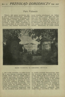 Przegląd Ogrodniczy R. 10, Nr 12 (1927)