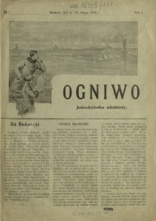 Ogniwo : jednodniówka młodzieży R. 1, nr 1 (1916)