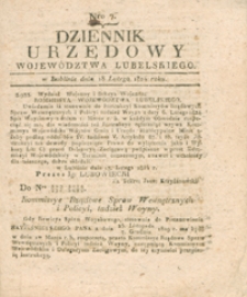 Dziennik Urzędowy Województwa Lubelskiego 1824.02.18. Nr 7 + dod.