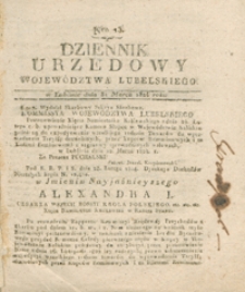 Dziennik Urzędowy Województwa Lubelskiego 1824.03.31. Nr 13 + dod.