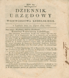 Dziennik Urzędowy Województwa Lubelskiego 1824.07.21. Nr 29 + dod.