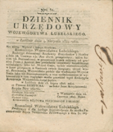 Dziennik Urzędowy Województwa Lubelskiego 1824.08.04. Nr 31 + dod.