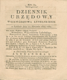 Dziennik Urzędowy Województwa Lubelskiego 1824.08.11. Nr 32 + dod.