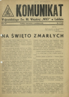 Komunikat Wojewódzkiego Zw. Mł. Wiejskiej "Wici" w Lublinie. R. 3, nr 2=13 (czerwiec-październik 1947)