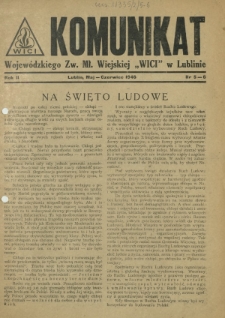Komunikat Wojewódzkiego Zw. Mł. Wiejskiej "Wici" w Lublinie. R. 2, nr 5-6 (maj-czerwiec 1946)
