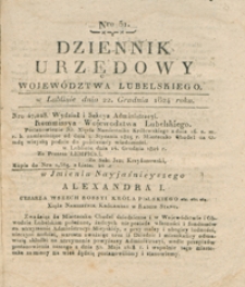 Dziennik Urzędowy Województwa Lubelskiego 1824.12.22. Nr 51 + dod.