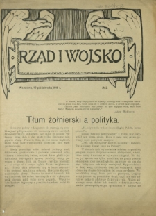 Rząd i Wojsko R. 1, Nr 2 (10 października 1916)