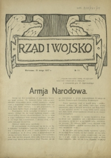 Rząd i Wojsko R. 2, Nr 11 (25 lutego 1917)