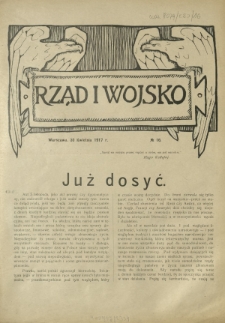 Rząd i Wojsko R. 2, Nr 16 (30 kwietnia 1917)