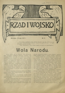 Rząd i Wojsko R. 2, Nr 17 (10 maja 1917)