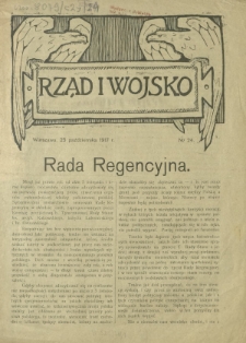 Rząd i Wojsko R. 2, Nr 24 (25 października 1917)