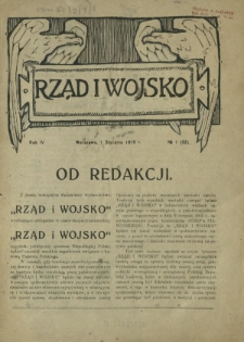 Rząd i Wojsko R. 4, Nr 1(32) (1 stycznia 1919)