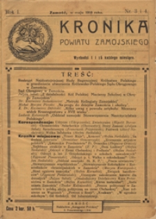 Kronika Powiatu Zamojskiego R. 1, nr 3-4 (maj 1918)