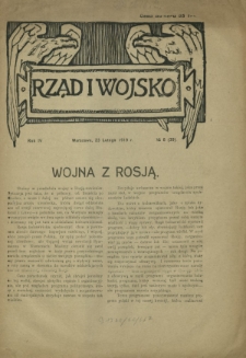 Rząd i Wojsko R. 4, Nr 8(39) (23 lutego 1919)