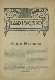 Rząd i Wojsko R. 4, Nr 12(43) (23 marca 1919)